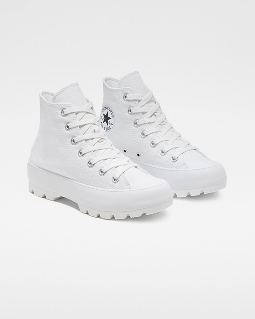 Women's Converse Chuck Taylor All Star Lugged High Top Shoes White / Black / White | AU 0E693C